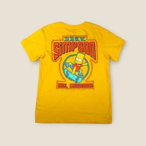 Bart Simpson Graphic Tee Skate Board Embroidered Front & Back RARE Size L